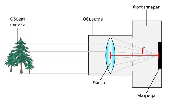 Фотоаппарат дает изображение предмета