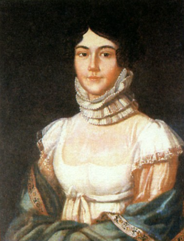 Рис. 3. Неизвестный художник. Мария Михайловна Лермонтова, мать поэта. 1810-е.
