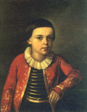 Рис. 2. Неизвестный художник. Лермонтов в детстве. 1820-1822.