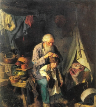 Рис. 4. В. Перов. Дедушка и внучек. 1871.