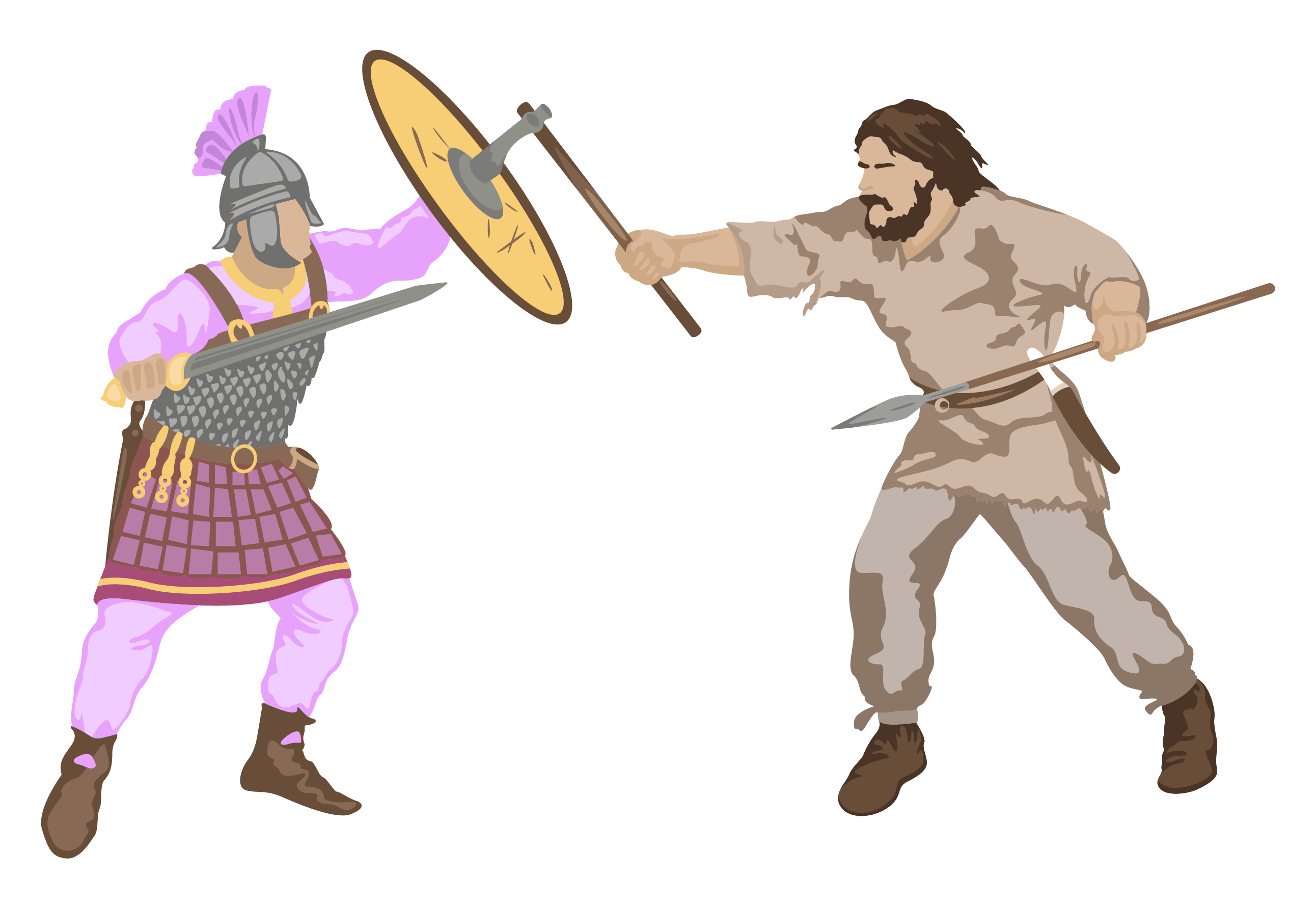 Рис. 5. Бой между византийским легионером и славянским воином