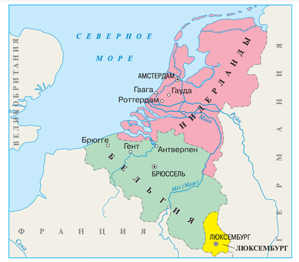 Рис. 1. Карта части Европы