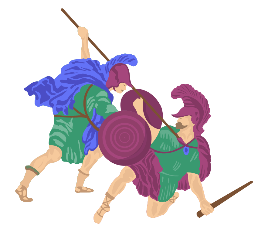 Рис. 3. Бой Гектора и Ахиллеса. Современный рисунок