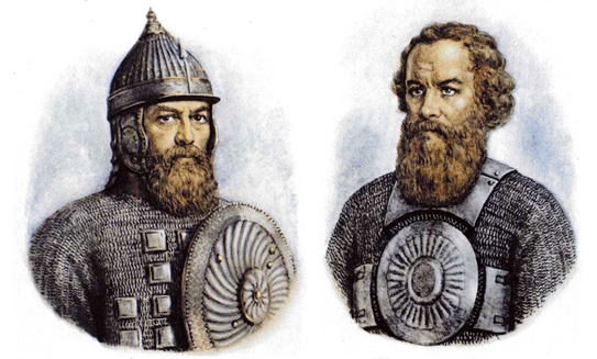 Рис. 7. Дмитрий Пожарский (слева) и Кузьма Минин (справа)