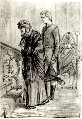 Рис. 8. М. Башилов. Анна Михайловна Друбецкая с сыном Борисом. 1866.