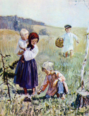 Рис. 1. Д.А. Шмаринов. Иллюстрация к поэме «Крестьянские дети». 1982.