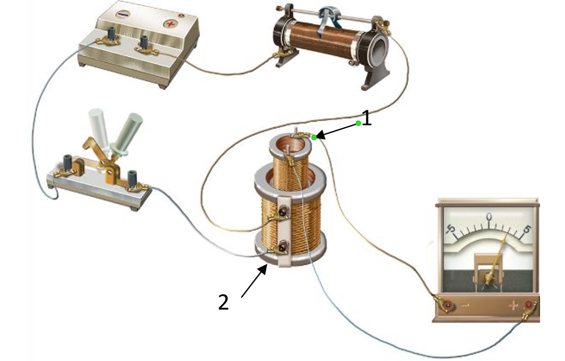 Опыт фарадея с двумя катушками схема