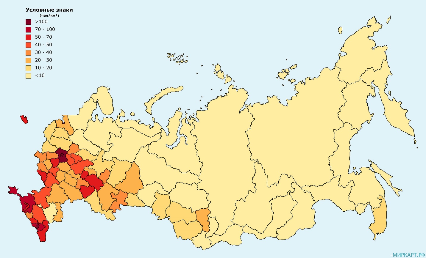 Рис. 6. Карта плотности населения