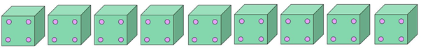 Рис. 1. Кубики с четырьмя точками