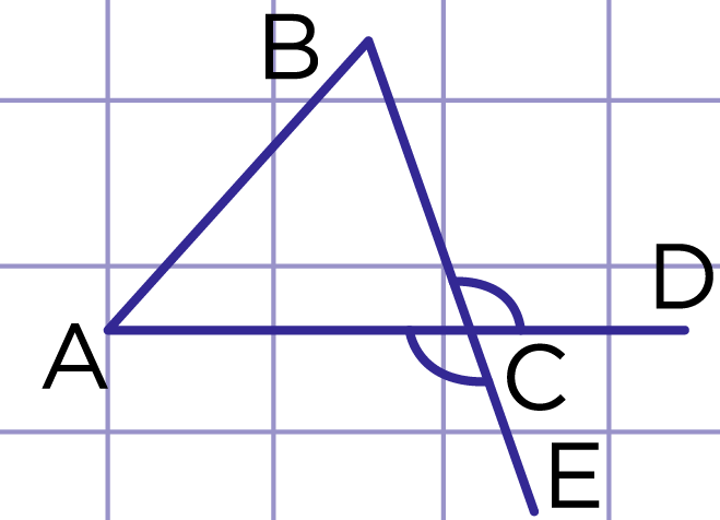 Угол внешний чертеж. Свойства внешнего угла треугольника геометрия 7 класс.