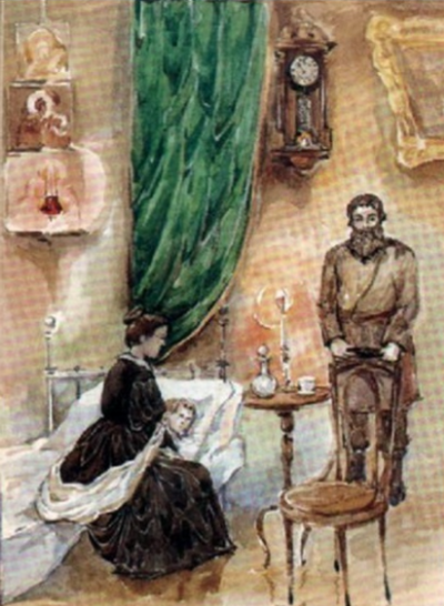 Рис. 4. Неизвестный художник. Иллюстрация к рассказу И.А. Бунина «Лапти».